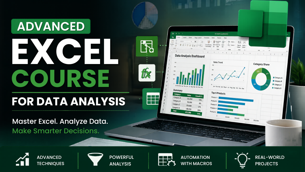 Advanced Excel Course for Data Analysis Master Excel. Analyze Data. Make Smarter Decisions. JBK ACADEMY